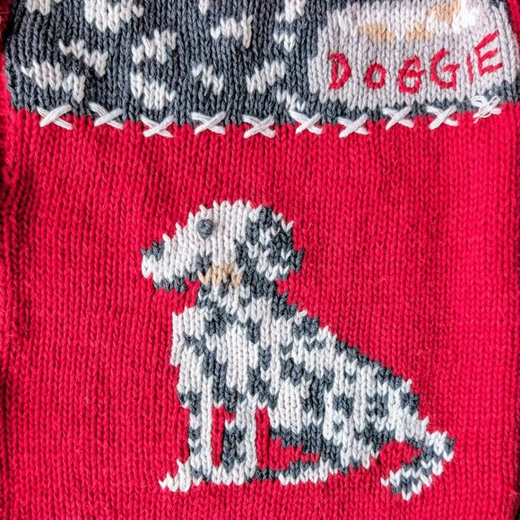 Vintage Cervelle Red Knit Doggie Cardigan Sweater medium - Picture 3 of 7